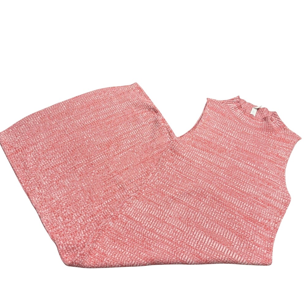 Daily Practice by Anthropologie (Coral) Ribbed Mock Neck Knit Dress Womens M EUC